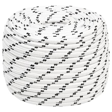 vidaXL - Boottouw - gevlochten - 14 - mmx25 - m - polyester - wit