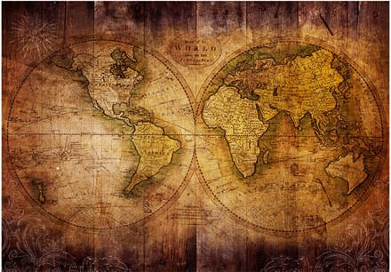 Fotobehang - World on old map.