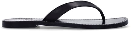 Sacha - Dames - Zwarte leren teenslippers - Maat 40