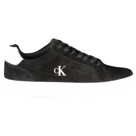 Calvin Klein Zwarte Leren Herensneaker