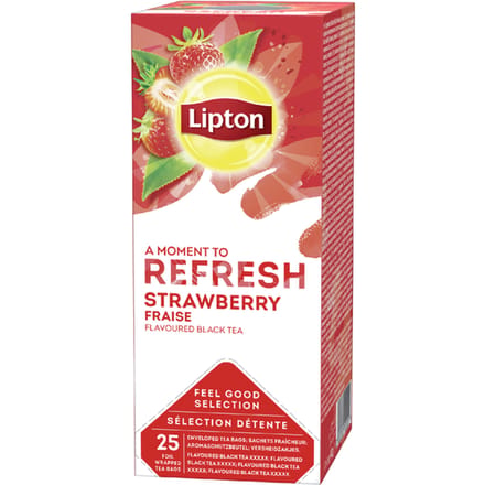 Lipton Refresh Thee Strawberry - doos 25 theezakjes