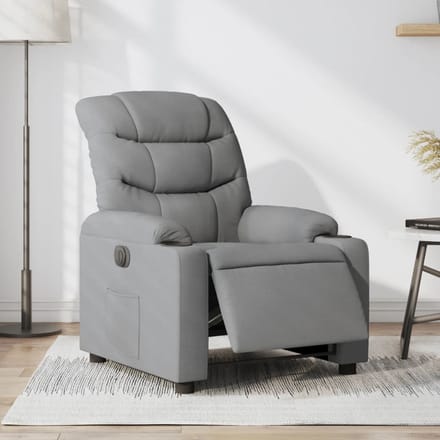 vidaXL - Fauteuil - elektrisch - verstelbaar - stof - lichtgrijs