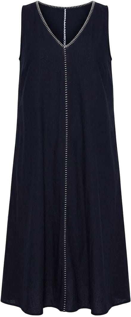 Studio Untold - Dames - Maxi-jurk A-lijn afwerkingen mouwloos - Zwart - Maat 54+