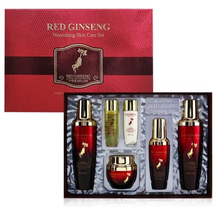3W CLINIC Red Ginseng Voedende Huidverzorgingsset van 4 (Toner + Emulsie + Crème + Serum) #1SET gray