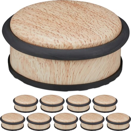 10x deurstopper binnen - deurhouder - houtlook - deurvastzetter - rubber - H 5cm