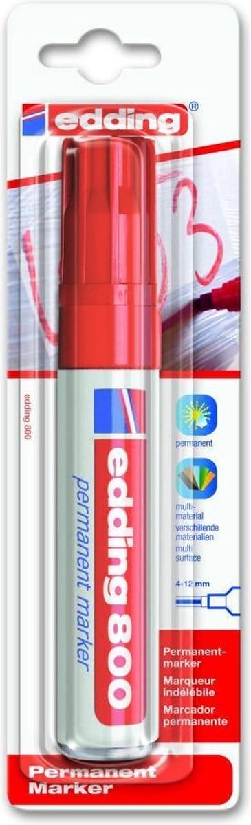 Edding Permanentmarker 4-800-1-1002 Permanent marker Rood Watervast: Ja