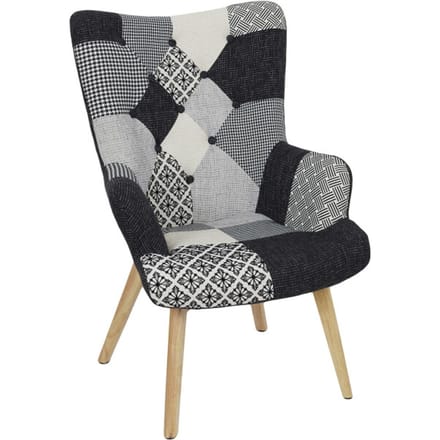 Home Deco Factory Patchwork fauteuil met armleuning helsinki comfortabel -