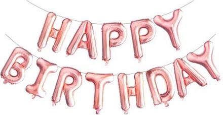 Happy Birthday Folie Ballon - Slinger - Feestversiering - Decoratie - Roze Goud