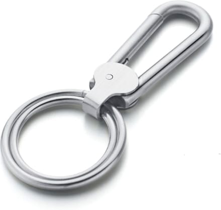 Edelstaal Sleutelhanger Zilverkleurig met Dubbel Ringen