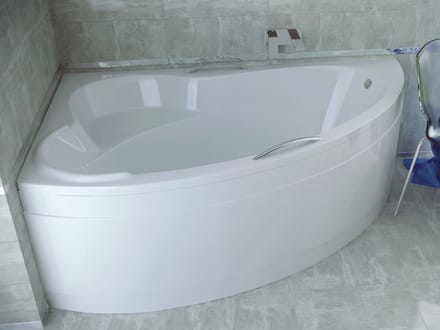 Badland ADA hoekbad 160 x 100 cm links wit met styropor ombouw
