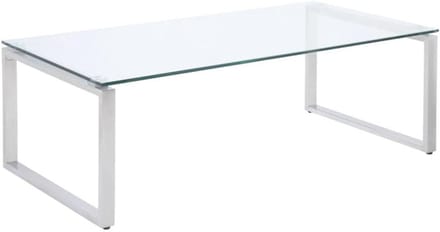 Moderne Salontafel van Geharde Glas en Gecoat Metaal