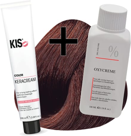 KIS haarverfset - 5KG Donker koper goudbruin  - haarverf & waterstofperoxide