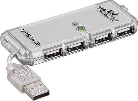 Goobay 4-poorts USB-hub USB 2.0 Hi-Speed, voegt aan een USB-C-poort vier USB-A-poorten toe
