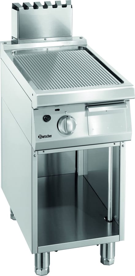 Grillplaat | Gas | 70cm diep | 40cm breed | geribbeld | Bartscher | 2855071