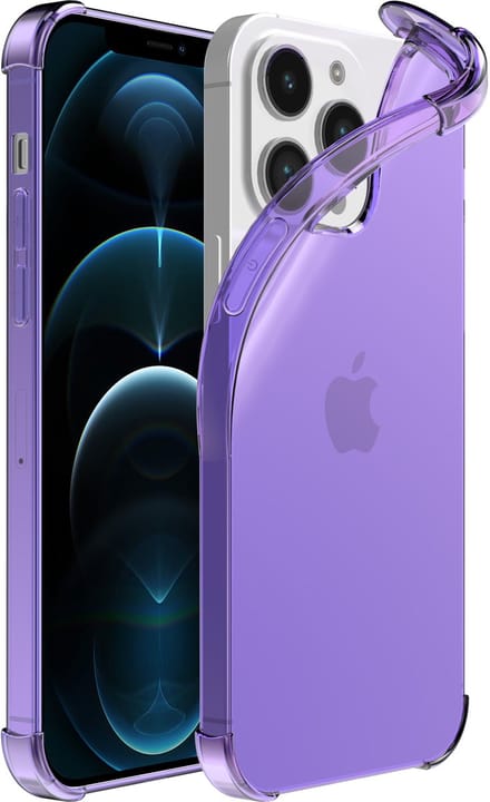Smartphonica iPhone 12 Pro Max transparant siliconen hoesje - Paars geschikt voor iPhone 12 Pro Max