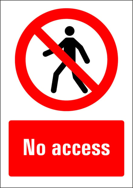 No access sticker 210 x 297 mm