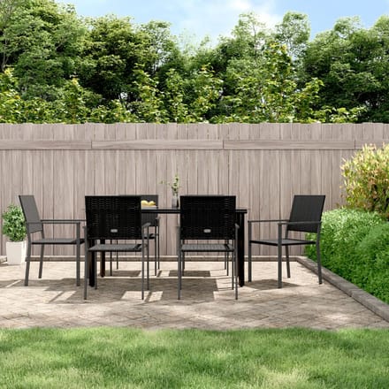 vidaXL - 7-delige - Tuinset - poly - rattan - en - staal