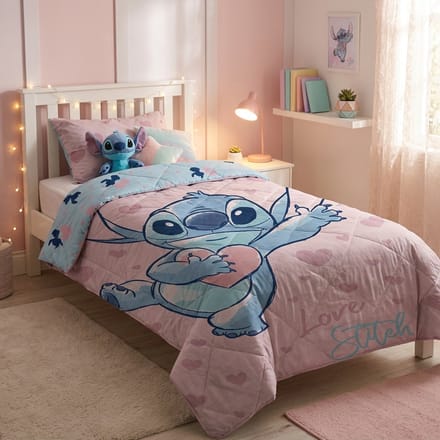 Lilo en Stitch Sprei Love Hartjes - 140 x 200 cm - Polyester