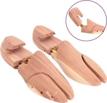 vidaXL - Schoenspanner - met - schoenlepel - EU - 36-37 - massief - cederhout