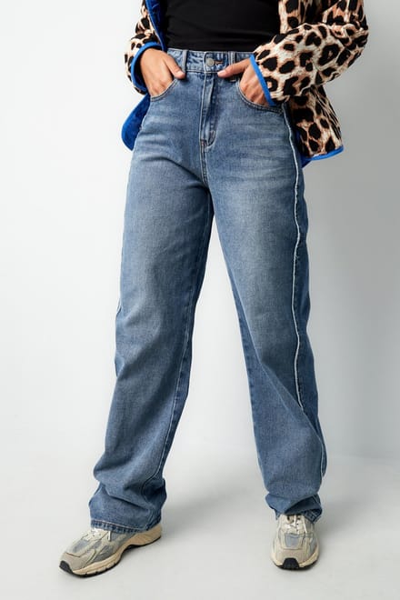Yehwang - Denim jeans denim darling - straight jeans - blauw - Maat S
