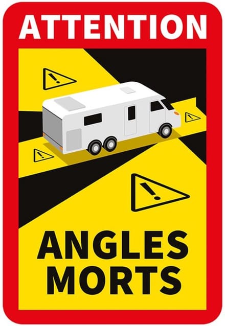 ProPlus Waarschuwingssticker dode hoek - 17 x 25 cm - verplicht in Frankrijk - voor campers
