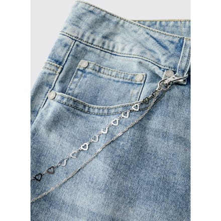Layered Heart Jean Chain | Silver