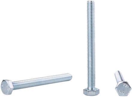 60x Verzinkte Zeskantschroeven DIN 933 M6 x 60mm Volledig Draad