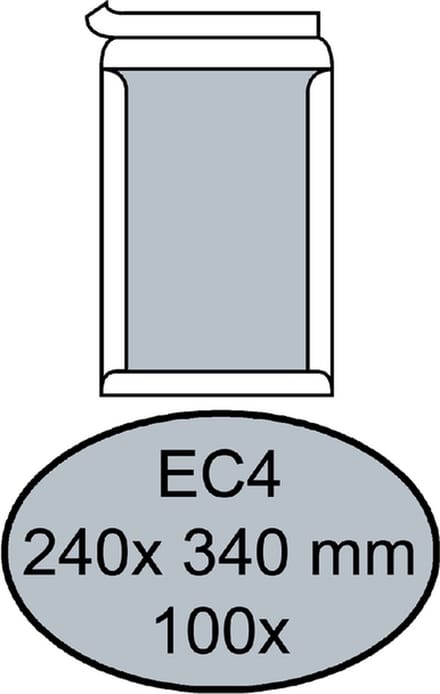 Envelop quantore bordrug ec4 240 x 340 zk 120 gr wit