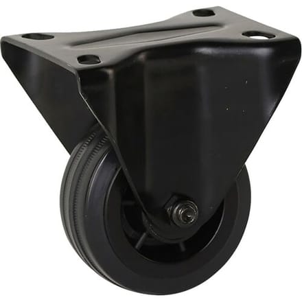 Meso Rubber bokwiel zwart 80mm - 60kg draagvermogen*