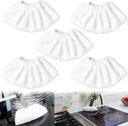 Stoomreiniger Handdoeken - Microvezel Doeken - Hygiënisch Reinigen - Elastische Pasvorm - 20 x 10 cm - Wit