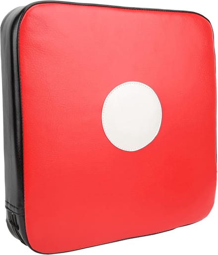 Wandgemonteerd Stootkussen - Boksdoel Trainingskussen - Vechtsport Training - Verstelbaar voor Leeftijden - 30x30x5 cm - Rood Wit