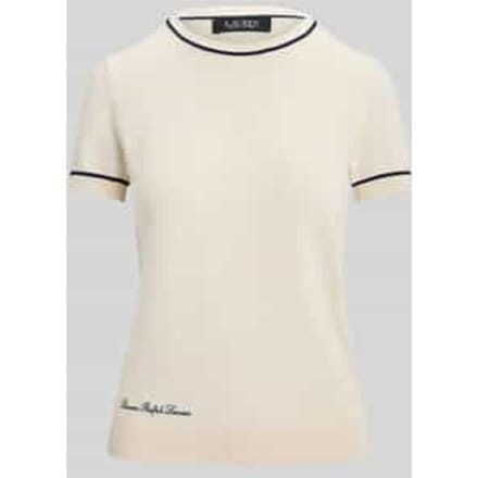 regular fit gebreide pullover met korte mouw