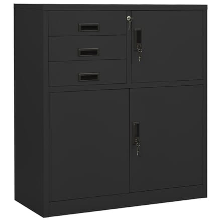 vidaXL - Kantoorkast - 90x40x102 - cm - staal - antracietkleurig