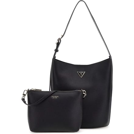 GUESS schoudertas accessoiretas Meridian II Bucket Bag Black zwart