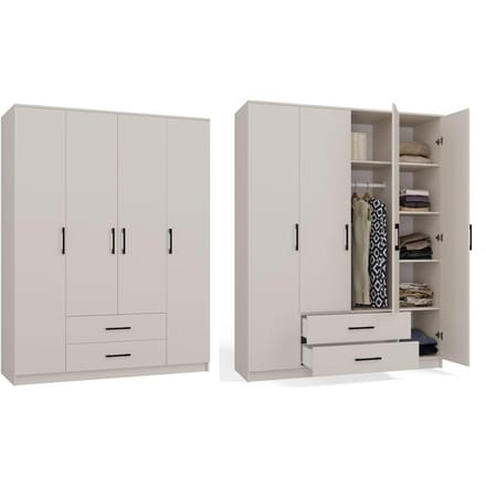 ROMANA 160 - Kledingkast - 2 lades - Grote opbergruimte - Minimalistisch design