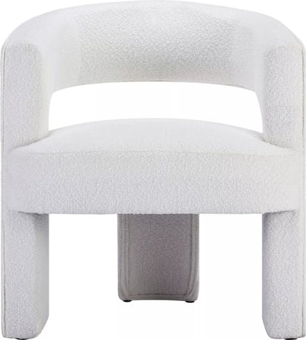 Vente-unique Fauteuil van witte boucléstof FONTANOVA