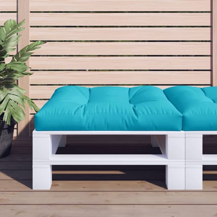vidaXL - Palletkussen - 80x80x12 - cm - stof - turquoise