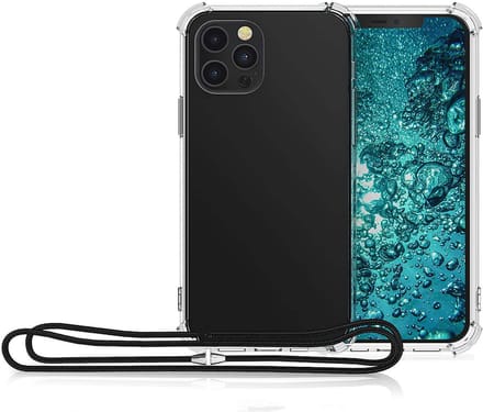 Arara Silicone Hoesje iPhone 13 Pro Max Transparant Hoesje met Zwarte draagkoord / Backcover / Case / iPhone