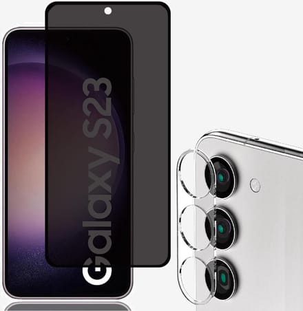 Privacy Screenprotector 2x en Camera lens protector 2x - Glasplaatje - Tempered glass Screen protector Geschikt voor: Samsung Galaxy S23 Plus - Beschermglas