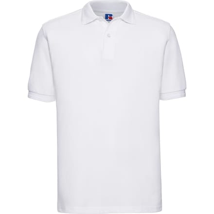 Russell Heren Polycotton Pique Slijtvast Poloshirt (Wit)