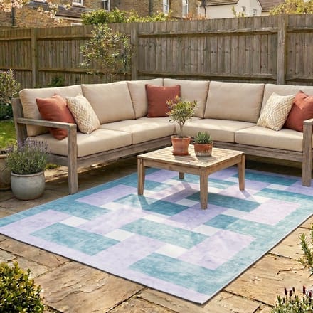 Fraai Retro buitenkleed - Pop Lines Lila - 140x200cm