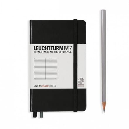 Leuchtturm1917 Notitieboek - Pocket - Gelinieerd - Zwart