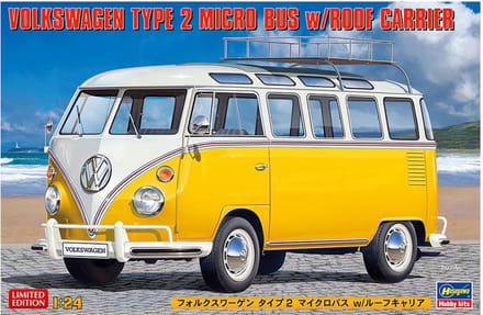 Hasegawa Modelbouwpakket Auto - 20689 Volkswagen Type 2 Micro Bus met Dakrek Plastic - 1:24 - Modelbouw