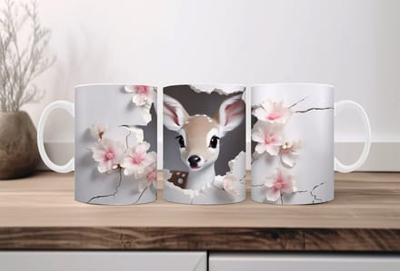 3D koffiemok Deer Mug Wrap3