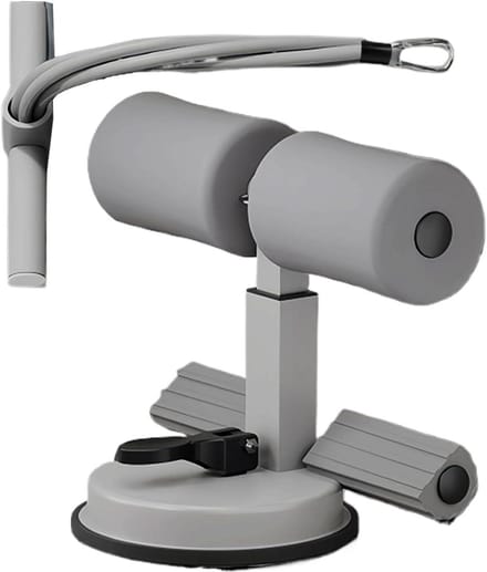 Zit-up Bar - Buiktrainer Assistent - Thuis Fitness - Dubbele Zuignap Stabiliteit - 26 cm Lengte - Grijs