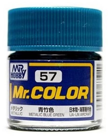 Gunze Mr. Hobby C-057 - Mr. Color 10 ml Metallic Blue Green - Lacquer Modelbouwverf