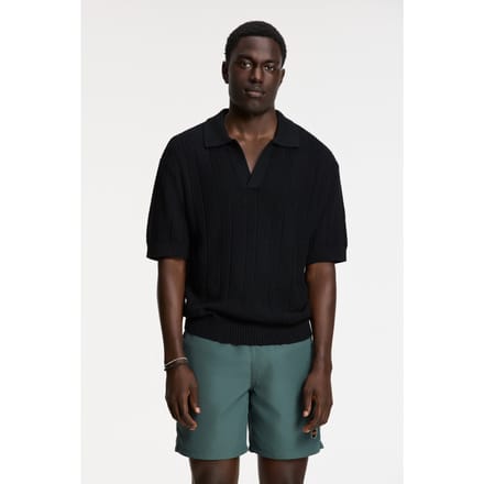 Shiwi Pitt Knitted Polo Solid Black Taglia: L | Maglioni a maglia Outlet | Uomo | Nero