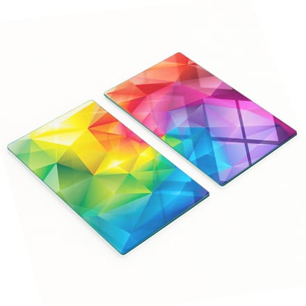 Decoratieve glazen snij- en serveerplanken, abstract ontwerp, 2x30x52 cm