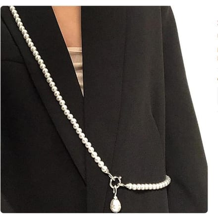 Collier Long de perles pour femmes, déclaration coréenne, chaînes de personnalité, grand pendentif, bijoux black