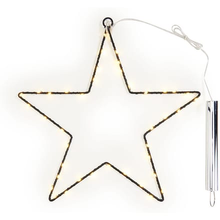 Metalen ster met mini LED snoer lampjes incl. timer 6/18 uur. - 40 LEDs